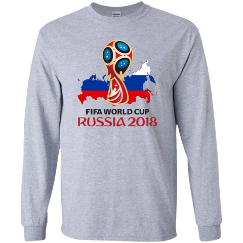 Russia World Cup 2018 Youth Long T-Shirt Sport Grey / YS T-Shirts - LiteBoy Store