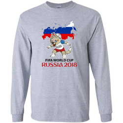 Russia World Cup 2018 Mascot Zabivaka Youth Long T-Shirt