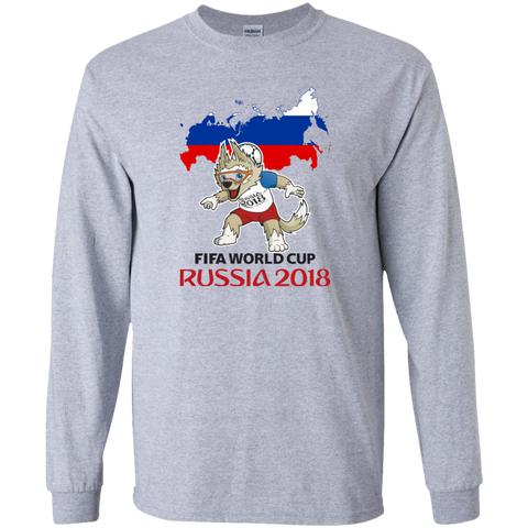 Russia World Cup 2018 Mascot Zabivaka Youth Long T-Shirt