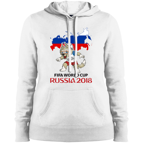 Russia World Cup 2018 Mascot Zabivaka Ladies' Hooded White / X-Small Sweatshirts - LiteBoy Store