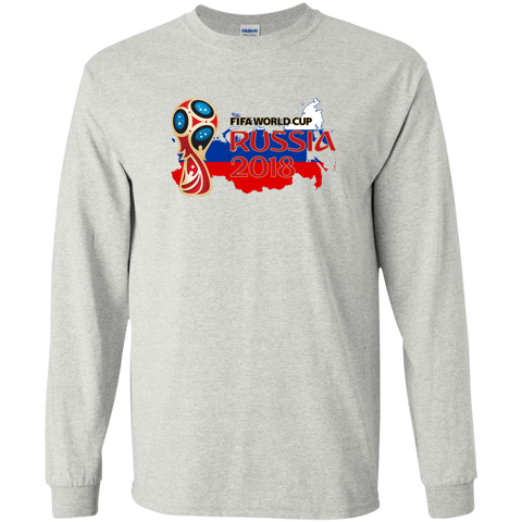 Russia World Cup 2018 Youth Long T-Shirt Ash / YS T-Shirts - LiteBoy Store