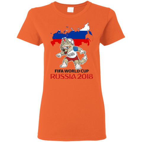 Russia World Cup 2018 Mascot Zabivaka Women's T-Shirt Orange / S T-Shirts - LiteBoy Store
