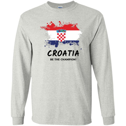 Fifa World Cup 2018 Croatia Youth Long T-Shirt Ash / YS T-Shirts - LiteBoy Store